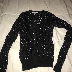 VICTORIA SECRET POLKA DOTS CARDIGAN NAVY BLUE XS